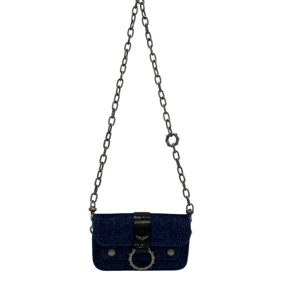 Zadig & Voltaire Kate Denim Wallet On A Chain Crossbody Clutch - Picture 17 of 17